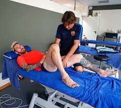 Messi en proceso de rehabilitación y recuperación de lesiones